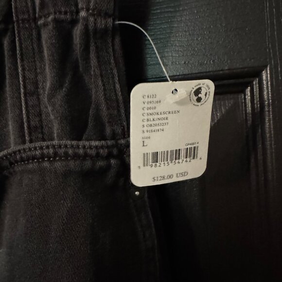 NWT Free People Drawstring Waist Barrel Jeans Black Large - Picture 2 of 7